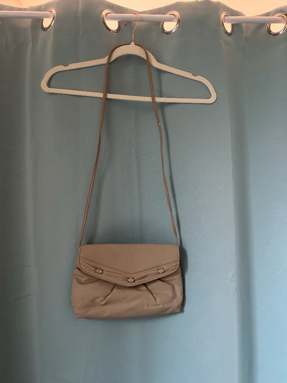 Vintage Taupe Envelope Crossbody Bag | Soft Faux Leather Purse | Classic Neutral